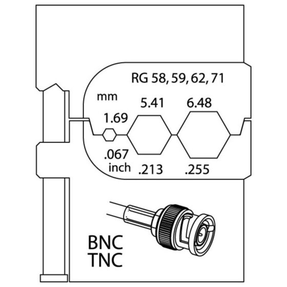 GEDORE - 8140-14 Modul-Einsatz für Koax-Verbinder RG 58/59/62/71 von Gedore