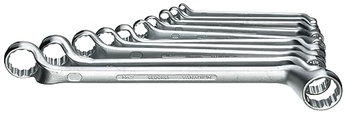 GEDORE Doppelringschlüssel Satz, 10-teilig, 6-27 mm, gekröpft, geschmiedet, Premium Handwerkzeug-Set, ideal für Profi-Handwerker und Heimwerker von GEDORE