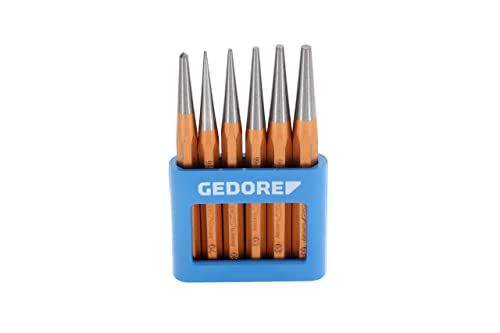 GEDORE Durchtreiber-Satz, 6-teilig, Splinttreiber-Set im PVC-Halter, gehärtet, angelassen, Stahl, Werkzeug, 8753680 von GEDORE