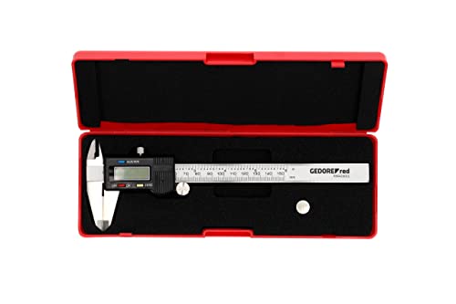 GEDORE red digitaler Messschieber, mm/Zoll-Anzeige, Messbereich: 153 mm, 6", Außen-/Innen-/Stufen-/Tiefenmessung, R94420021 von GEDORE red