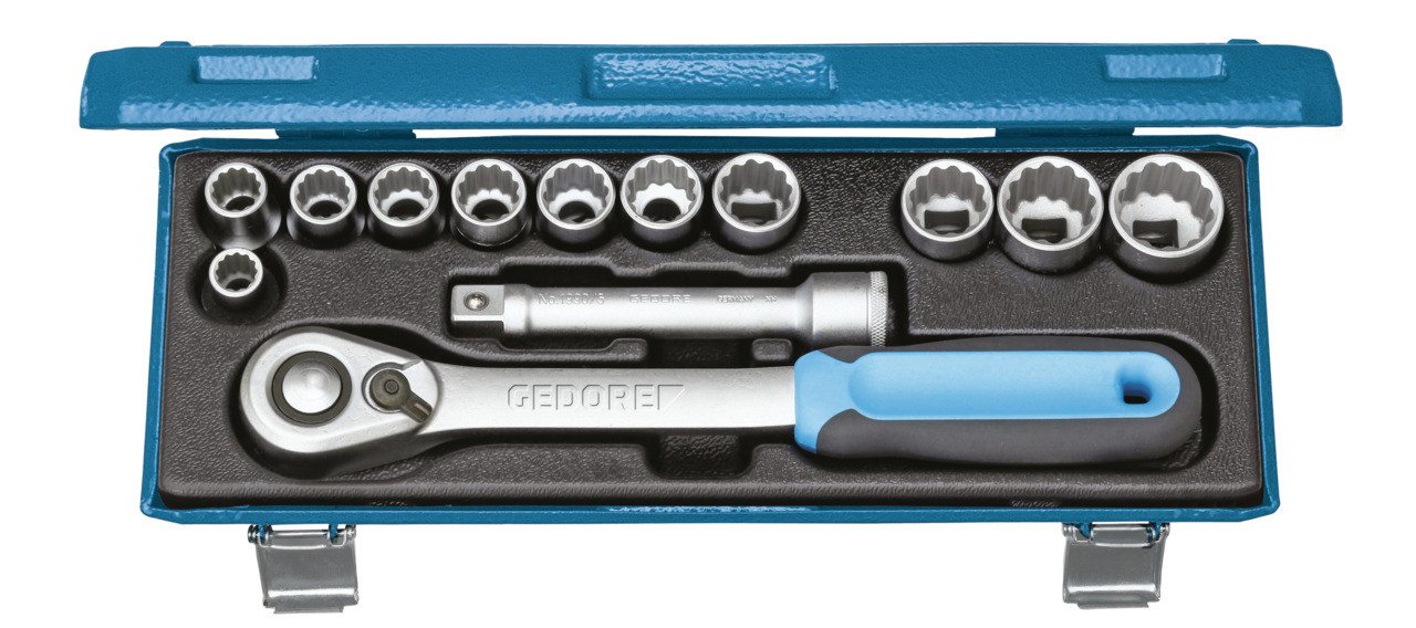 Gedore Steckschlüssel D 19 KMU-20 Steckschlüssel-Satz 1/2", 13-teilig, UD-Profil, 10-24 mm von Gedore