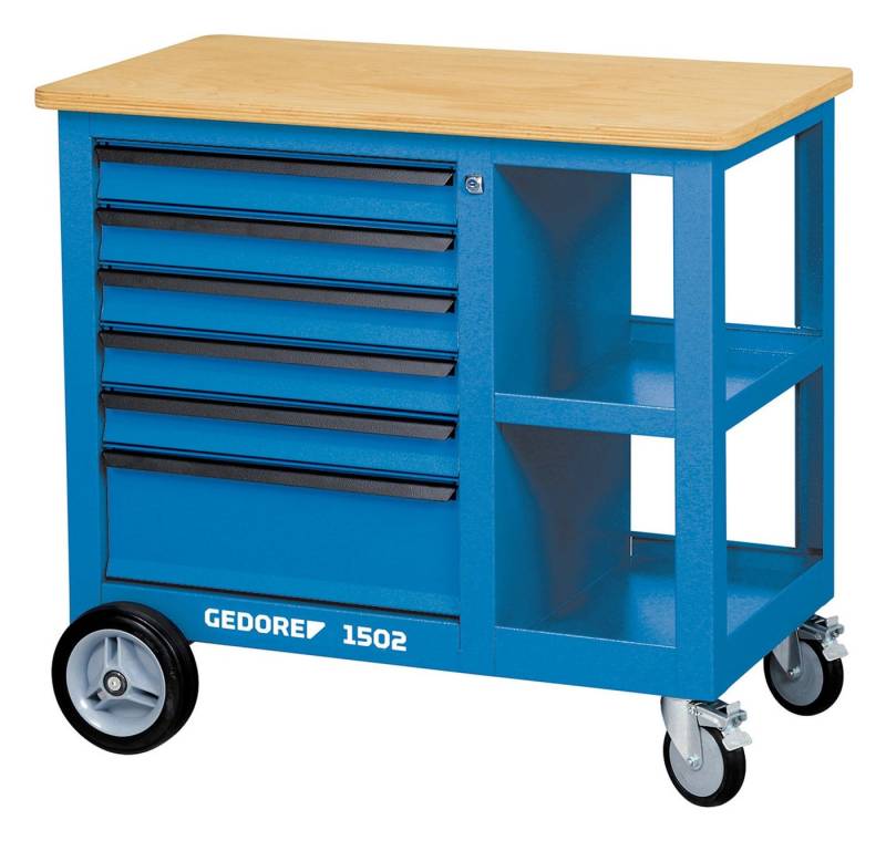 Gedore Werkbank, Rollwerkbank 950 x 550 x 875 mm mit 6 Schubladen von Gedore