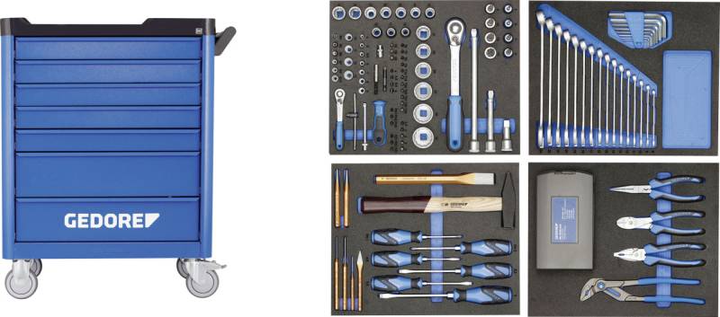 Gedore Werkstattwagen mit Werkzeugsatz Workster Smartline 147-teilig von Gedore