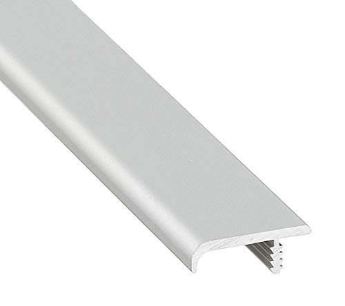 Design Griffleiste Aluminium Möbelgriff Küche Griff-Profilleiste kürzbar L-Form - H8200 | Länge 2500 mm | Schrankgriff gebogen - silber eloxiert | MADE IN GERMANY | 5 Stück - Schubladengriff Alu von Gedotec