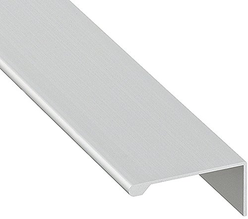 Design Griffleiste Aluminium Möbelgriff Küche Profilleiste kürzbar L-Form - H8100 | Länge 2500 mm | Griff silber eloxiert | MADE IN GERMANY | Schrankgriff zum Schrauben | 1 Stück - Schubladengriff Alu von Gedotec