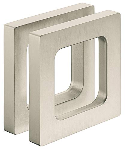 GedoTec Design Möbelgriff Edelstahl Glastürgriff zum Kleben Muschelgriff eckig für Glastüren - KANT | Griffmuschel zum Aufkleben | 75 x 75 x 10 mm | 1 Paar - Türgriff für Schiebetüren & Zimmertüren von Gedotec