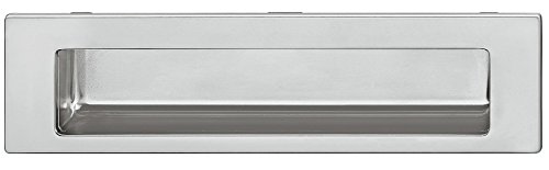 GedoTec Schiebetürmuschel Metall Einlass-Muschelgriff eckig Möbelgriff für Schiebetüren - H1733 | Griffmuschel Chrom matt | 1 Stück - Design Schiebetürgriff versenkt für Zimmertüren & Schubladen von Gedotec