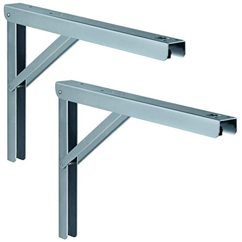 Gedotec 2 Klappkonsole 300mm Tisch-Verlängerung Tragkraft 180kg | Made IN Germany | Klappbar Tischkonsole Profi LINE aus Stahl | Wohnmobil-Möbel Metall-Konsole verstellbar | Schwerlast-Klappträger von Gedotec