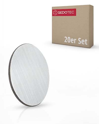 Gedotec Abdeckkappen für Schrauben Aluminium eloxiert D: 13 mm [SELBSTKLEBEND] 20 Stück Kunststoffkappen für Schrauben Abdeckkappen für Bohrlöcher I Schraubenabdeckung selbstklebend I Schrauben Kappen von Gedotec