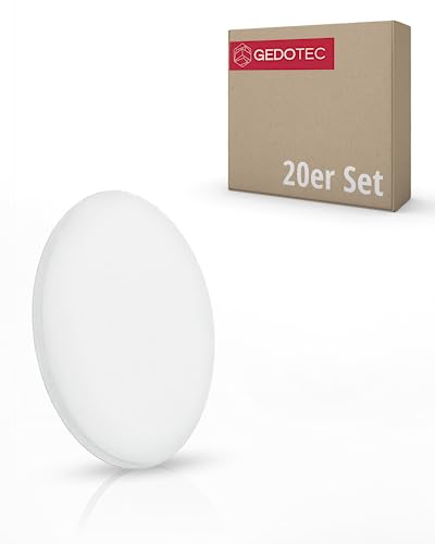 Gedotec Abdeckkappen für Schrauben Weiß transparent D: 13 mm [SELBSTKLEBEND] 20 Stück Kunststoffkappen für Schrauben Abdeckkappen für Bohrlöcher I Schraubenabdeckung selbstklebend I Möbel Aufkleber von Gedotec