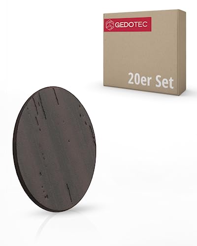 Gedotec Abdeckkappen für Schrauben Wenge D: 13 mm [SELBSTKLEBEND] 20 Stück Kunststoffkappen für Schrauben Abdeckkappen für Bohrlöcher I Schraubenabdeckung Holz I Schrauben Kappen für Schraubenköpfe von Gedotec