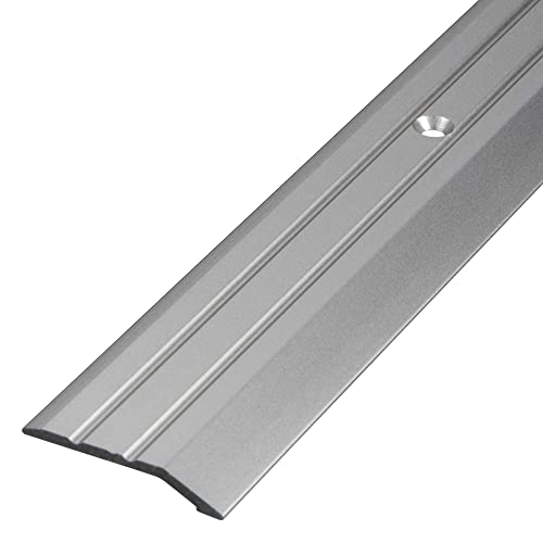 Gedotec Aluminium Übergangsprofil gelocht | 1 Stück - Abschlussprofil Alu | Fuß-Boden-Leiste höhen-ausgleich | Ausgleichsprofil Silber eloxiert | Abdeckleiste 100 cm | Übergangsschiene zum Schrauben von Gedotec