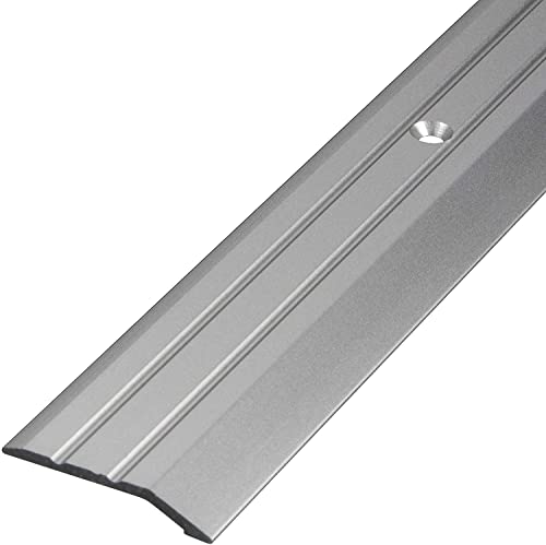 Gedotec Aluminium Übergangsprofil gelocht Abschlussprofil Alu | Fuß-Boden-Leiste höhen-ausgleich | Ausgleichsprofil Silber eloxiert | Abdeckleiste 90 cm | 1 Stück - Übergangsschiene zum Schrauben von Gedotec