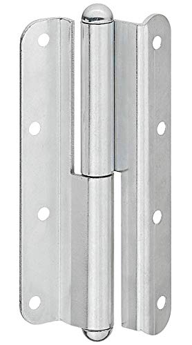 Gedotec Aufschraubband Metall Schwerlast-Scharnier QF 1 für gefälzte Zimmertüren | Anschlag: DIN Rechts | Türband mit Tragkraft bis 60 kg | MADE IN GERMANY | 1 Stück - Türscharnier für Holz-Innentüre von Gedotec