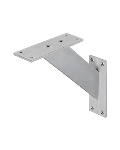 Gedotec Barkonsole | schräg | aus Aluminium | Edelstahl-Optik | Tragkraft 50 kg | POWER | Tresen Halterung | 1 Stück | Thekenstütze | Barkonsole schräg | Träger für Bars - Theken | Wandkonsole von Gedotec