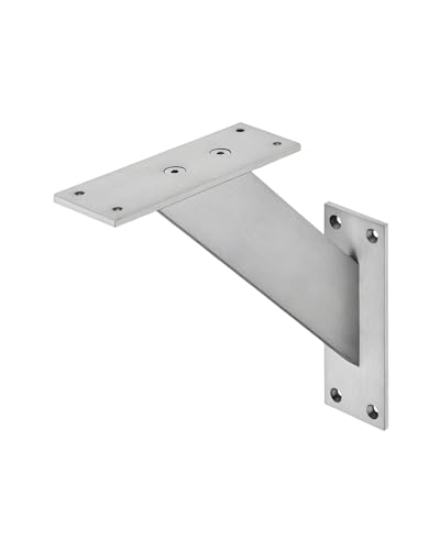 Gedotec Barkonsole | schräg | aus Aluminium | Silber gebürstet | Tragkraft 50 kg | POWER | Tresen Halterung | 1 Stück | Thekenstütze | Barkonsole schräg | Träger für Bars - Theken | Wandkonsole von Gedotec