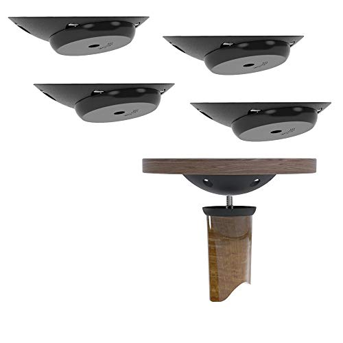 Gedotec Befestigungsplatte schräg mit M8 Gewinde für Möbelfüße & Tischbeine - Twister | Anschraubplatte verstellbar 20° | Möbelbeine Befestigung für Couch-Tische | 4 Stück - Montageplatte Kunststoff von Gedotec