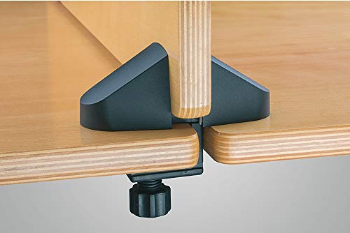 Gedotec Blenden-Befestigung doppelt für Schreibtische & Büro-Tische | Blendenhalter Kunststoff grau | Blenden-Halterung für Plattendicke 15–34 mm | 1 Stück - Doppel-Aufbau-Klemme für Trennwände von Gedotec