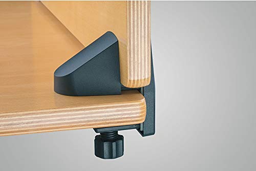 Gedotec Blenden-Befestigung aus Kunststoff | 1 Stück - Aufbau-Klemme für Sichtschutz & Trennwände | Blendenhalter schwarz | geeignet für Plattendicke 15–34 mm | verwendbar für Schreibtische von Gedotec