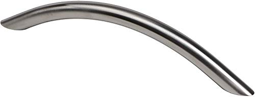 GedoTec Bogengriff Edelstahl matt gebürstet - LORA | 1 Stück - Kommoden-Griff mit Schrauben | Lochabstand: 160 mm - Schrankgriff: Ø 10 mm | Maße: (L x B x H) 187 x 10 x 160 mm | Schubladengriffe von Gedotec