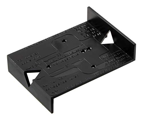 Gedotec Bohrschablone Topfscharnier Bohrlehre Möbelscharnier - BLACK JIG | Schablone für Lochreihe mit 32 mm Raster | Kunststoff schwarz | 1 Stück - Ankörn-Schablone für Küchen-Scharniere & Topfbänder von Gedotec