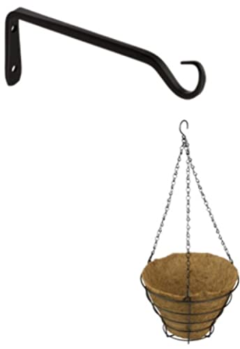 Gedotec Deko Metall Pflanzen-Halterung | 1 Set Balkon Deko Basic mit Korb 290 mm | Blumenampel-Halter schwarz rustikal | Gartendeko Metall für Hängeampeln | Pflanzen Deko Schrauben Aufbewahrung Gedotec Deko Metall Pflanzen-Halterung | 1 Set Balkon Deko Basic mit Korb 290 mm | Blumenampel-Halter schwarz rustikal | Gartendeko Metall für Hängeampeln | Pflanzen Deko Schrauben Aufbewahrung von Gedotec