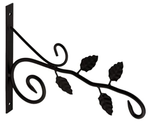 Gedotec Deko Metall Pflanzen-Halterung | 1 Stück Balkon Deko BLUME aus Stahl | Blumenampel-halter schwarz rustikal | Gartendeko Metall für Hängeampeln | Pflanzen Deko Schrauben Aufbewahrung von Gedotec