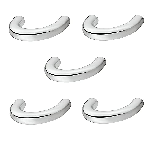 Gedotec Design Bogengriff 32 mm Möbelgriff Chrom poliert Schubladengriff Küche - H10139 | Schrankgriff gebogen | LEONIE | Bügelgriff aus Metall für Möbel & Kommoden | 5 Stück Küchengriff mit Schrauben von Gedotec