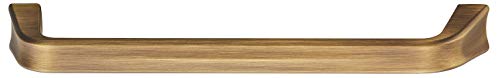 Gedotec Design Bügelgriff Vintage 160 mm Möbelgriff Messing rustikal - H10287 | Schubladengriff Küche im Landhausstil | Bogengriff Antik gebürstet | 1 Stück - Küchengriff für Möbel & Kommoden von Gedotec
