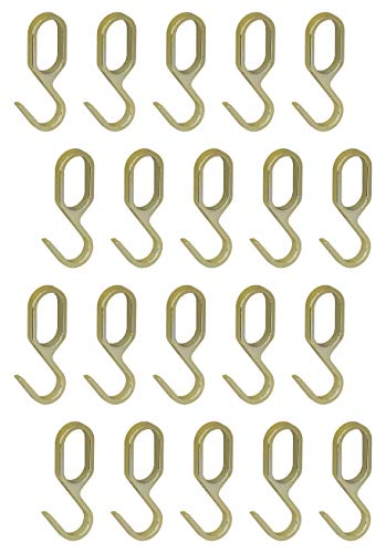 Gedotec Einhängehaken für Schrankstange Oval Schrankrohr | S-Haken Metall Messing Gold-Optik | Garderoben-Haken für Kleiderstange 30x15 mm | 20 Stück | Design Kleiderhaken Aufhänger für Möbel-Stangen von Gedotec