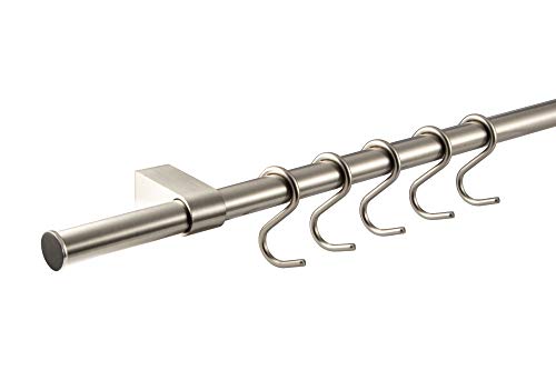 Gedotec Design Küchenreling Wand-Relingsystem Küche | Edelstahl-Optik | Reling-Set Länge: 900 mm | Reling-System mit 5 S-Haken mit Befestigungsmaterial | 1 Komplett-Set - Küchenleiste aus Metall Gedotec Design Küchenreling Wand-Relingsystem Küche | Edelstahl-Optik | Reling-Set Länge: 900 mm | Reling-System mit 5 S-Haken mit Befestigungsmaterial | 1 Komplett-Set - Küchenleiste aus Metall von Gedotec