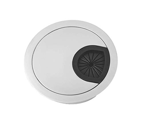 Gedotec Design Metall Kabeldurchlass Schreibtisch Kabeldurchführung Style rund | Stahl Chrom Silber matt | Kabelführung zum Eindrücken | Kabeldose Bohr-Ø 80 mm | 1 Stück - Kabelausgang Tisch & Möbel Gedotec Design Metall Kabeldurchlass Schreibtisch Kabeldurchführung Style rund | Stahl Chrom Silber matt | Kabelführung zum Eindrücken | Kabeldose Bohr-Ø 80 mm | 1 Stück - Kabelausgang Tisch & Möbel von Gedotec