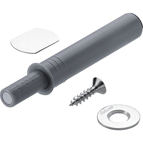 Gedotec Druck-Schnäpper Möbelschnäpper TIP-ON 956.1004 Kurzversion mit Magnet | grau | Blum Tür-Schnapper mit Ausstoßweg 17 mm | Push-to-Open Öffnungsunterstützung | 1 Set - Drucköffner Schrank-Tür von Gedotec