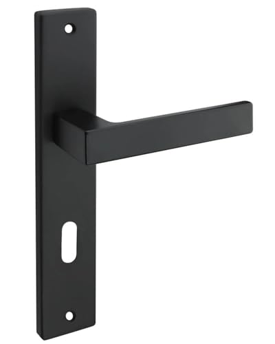 Gedotec Drückergarnitur Schwarz matt [BB - Buntbart] 1x Tür Beschläge Langschild I Türgriffe Innentüren Din Norm 72 mm I Türklinke für Türstärke 35 – 47 mm | Türbeschlag mit Befestigungsmaterial von Gedotec