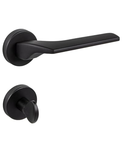 Gedotec Drückergarnitur aus Edelstahl | WC - Badezimmer | Türklinke Schwarz matt | Made in ITALY | Türdrückergarnitur rostfrei | Rosettengarnitur CORSA | 1 Stück | Drückergarnitur Zimmertür | Türgriff Gedotec Drückergarnitur aus Edelstahl | WC - Badezimmer | Türklinke Schwarz matt | Made in ITALY | Türdrückergarnitur rostfrei | Rosettengarnitur CORSA | 1 Stück | Drückergarnitur Zimmertür | Türgriff von Gedotec