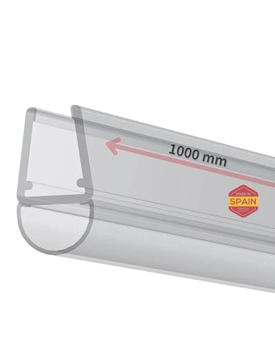 Gedotec Duschtürdichtung streifend 6mm - 8mm, NEUE Glasbodendichtung transparent 100 cm, Premium Duschtüren Dichtungen PVC wasserabweisend, Duschdichtung von Gedotec