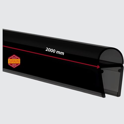 Gedotec Duschtürdichtung streifend | 2000 mm | Glasdicke 6-8 mm | Premium Duschdichtung SCHWARZ | Weich-PVC-Dichtlippen | Duschdichtungen für Duschtüren wasserabweisend | Streifdichtung | Dichtung Gedotec Duschtürdichtung streifend | 2000 mm | Glasdicke 6-8 mm | Premium Duschdichtung SCHWARZ | Weich-PVC-Dichtlippen | Duschdichtungen für Duschtüren wasserabweisend | Streifdichtung | Dichtung von Gedotec