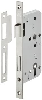 Gedotec Einsteckschloss Edelstahl matt | 1 Stk Türschloss 65 mm Klasse 3 für Feuer/Rauchschutztüren - PZ Profilzylinder zum einstecken | Startec | Haustür Drehtür Gartenhütte oder Gartenhaus Metall von Gedotec