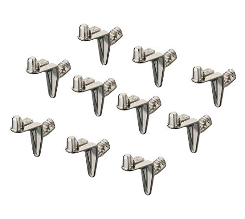 Gedotec Fachbodenträger Holz-Boden Regal-Halter Metall Regalstütze für Möbel & Fachboden - H3118 | Regalboden-Träger Stahl vernickelt | Stift mit Steckzapfen | 50 Stück - Tablarträger zum Einstecken von Gedotec