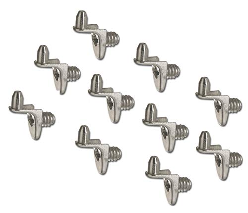 Gedotec Fachbodenträger zum Befestigen Regal-Bolzen Montage - H3108 | Stahl vernickelt | Regal-Dübel für Küche-Schrank & Möbel | Stift mit Bohrloch Ø 5 mm | 100 Stück - Regal-Bodenträger zum Schrauben von Gedotec