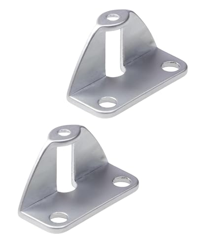 Gedotec Faltschiebetür-Befestigung | 2 Stück - Adapter für Falttüren-Griff | Türdicke 20 mm | Zinkdruckguss verchromt matt | Möbelgriff für Schiebetüren | Griffadapter zum Anschrauben von Gedotec
