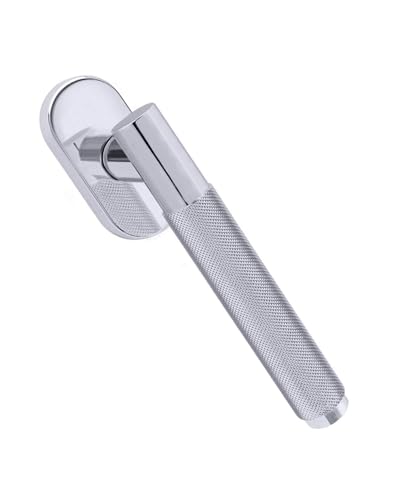 Gedotec Fenstergriff Chrom poliert | 1 Stück | MARION | Drehkipp-Rasterolive ohne Schließzylinder | Fensterbeschlag für Fenster | moderne Fensterolive auf Oval-Rosette | 42 mm Stiftlänge von Gedotec