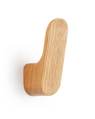 Gedotec Garderoben-Haken aus Holz & Metall Eiche + Lavagrau I MEGG I 46,6 x 45 mm I 1 Stück Kleiderhaken I Wand-Garderobe zum Schrauben I Design Wandhaken mit Befestigungsmaterial - Jackenhalter Wand von Gedotec