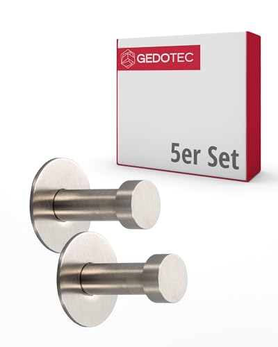 Gedotec Garderobenhaken Edelstahl Kleiderhaken Tür - Garderobe & Wand-Montage - UP-25 | Tiefe: 32 mm | Edelstahl matt gebürstet | Haken für verdeckte Befestigung | 5 Stück - Wandhaken mit Schrauben Gedotec Garderobenhaken Edelstahl Kleiderhaken Tür - Garderobe & Wand-Montage - UP-25 | Tiefe: 32 mm | Edelstahl matt gebürstet | Haken für verdeckte Befestigung | 5 Stück - Wandhaken mit Schrauben von Gedotec