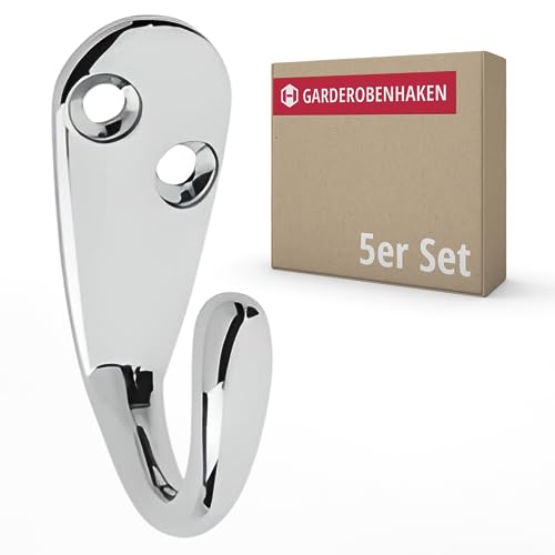 Gedotec Garderobenhaken Metall | ANDI | 5 Stück Wandhaken inkl. Befestigungsmaterial | Tiefe: 37 mm | Chrom poliert | Haken zum schrauben für Garderobe und Wand-Montage | Kleiderhaken wand Gedotec Garderobenhaken Metall | ANDI | 5 Stück Wandhaken inkl. Befestigungsmaterial | Tiefe: 37 mm | Chrom poliert | Haken zum schrauben für Garderobe und Wand-Montage | Kleiderhaken wand von Gedotec