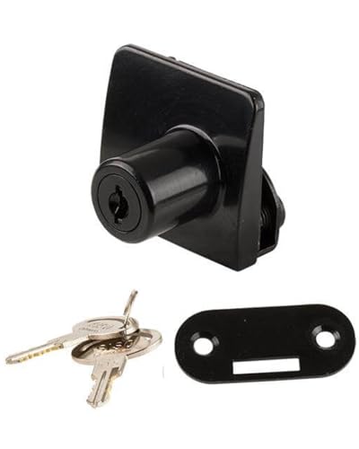 Gedotec Glastürschloss Schwarz matt für doppelte Türen I Glastürbeschläge für Glastürdicke 4-6 mm SQUARE I hochwertiges Vitrinenschlossschloss I Schloss für doppelte Schiebetür von Gedotec