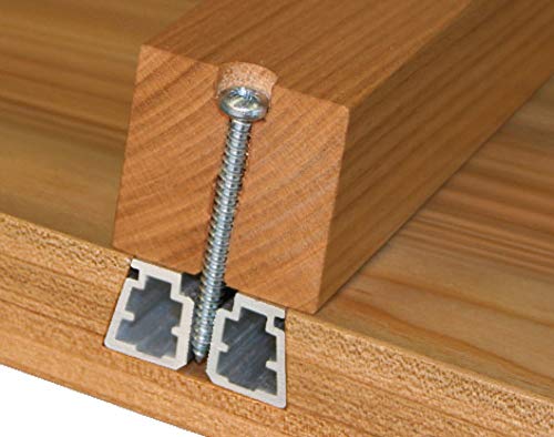 Gedotec Gratleiste für Holz-Tischplatten Ausricht-Beschlag mit für Auszieh-Tische | Tischbeschlag mit Länge: 1850 mm | Leiste Aluminium silber eloxiert | 1 Set Möbelbeschläge für schwere Esstische von Gedotec