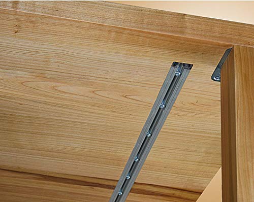 Gedotec Gratleiste für massive Tischplatten Ausricht-Beschlag mit Stahl-Einlage für Auszieh-Tische | Länge: 2500 mm | Aluminium - Metall silber eloxiert | 1 Set Möbelbeschläge für schwere Esstische von Gedotec