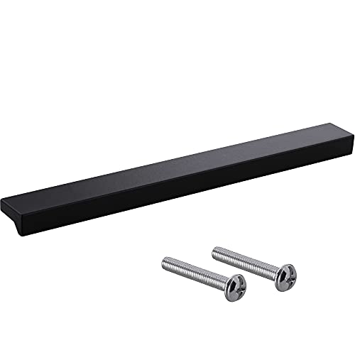 Gedotec Möbelgriffe aus Aluminium | 1 Stück Türgriffe für Schränke - Schwarz matt inkl. Befestigungsmaterial | ANGLE 0077 | LA: 256 mm | Griffe für Küchenschränke Schrankgriffe Griffe Möbel von Gedotec