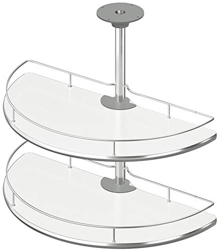 Gedotec Halbkreis-Drehbeschlag Schwenkbeschlag Küche Drehböden mit Tablarboden für Eckschrank | Drehteller Unter-Schrank | 900 x 900 mm | 1 Komplett-Set - Drehauszug mit 2 Drehkorb Ø 757 mm von Gedotec